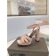 Saint Laurent Heel 10cm Platform 2cm Tribute Sandals in Smooth Leather Pink