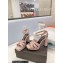 Saint Laurent Heel 10cm Platform 2cm Tribute Sandals in Smooth Leather Pink