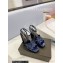 Saint Laurent Heel 10cm Platform 2cm Tribute Sandals in Patent Leather Blue