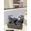 Saint Laurent Heel 10cm Platform 2cm Tribute Sandals in Patent Leather Blue