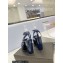 Saint Laurent Heel 10cm Platform 2cm Tribute Sandals in Patent Leather Blue
