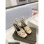 Saint Laurent Heel 10cm Platform 2cm Tribute Sandals in Patent Leather Beige