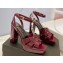 Saint Laurent Heel 10cm Platform 2cm Tribute Sandals in Patent Leather Burgundy
