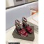 Saint Laurent Heel 10cm Platform 2cm Tribute Sandals in Patent Leather Burgundy