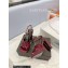 Saint Laurent Heel 10cm Platform 2cm Tribute Sandals in Patent Leather Burgundy