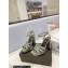 Saint Laurent Heel 10cm Platform 2cm Tribute Sandals in Patent Leather Gray