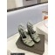 Saint Laurent Heel 10cm Platform 2cm Tribute Sandals in Patent Leather Gray