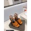 Saint Laurent Heel 10cm Platform 2cm Tribute Sandals in Patent Leather Brown