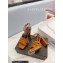 Saint Laurent Heel 10cm Platform 2cm Tribute Sandals in Patent Leather Brown