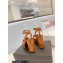 Saint Laurent Heel 10cm Platform 2cm Tribute Sandals in Patent Leather Brown