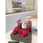 Saint Laurent Heel 10cm Platform 2cm Tribute Sandals in Patent Leather Red