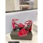 Saint Laurent Heel 10cm Platform 2cm Tribute Sandals in Patent Leather Red
