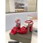 Saint Laurent Heel 10cm Platform 2cm Tribute Sandals in Patent Leather Red
