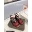 Saint Laurent Heel 6.5cm Tribute Sandals in Smooth Leather Burgundy