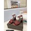 Saint Laurent Heel 6.5cm Tribute Sandals in Smooth Leather Burgundy