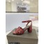 Saint Laurent Heel 6.5cm Tribute Sandals in Smooth Leather Burgundy