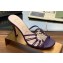 Gucci Heel 9cm Slide Sandals Purple with crystals Interlocking G 2023