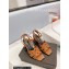 Saint Laurent Heel 6.5cm Tribute Sandals in Smooth Leather Brown