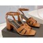 Saint Laurent Heel 6.5cm Tribute Sandals in Smooth Leather Brown