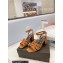 Saint Laurent Heel 6.5cm Tribute Sandals in Smooth Leather Brown
