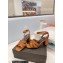 Saint Laurent Heel 6.5cm Tribute Sandals in Smooth Leather Brown
