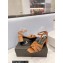 Saint Laurent Heel 6.5cm Tribute Sandals in Smooth Leather Brown