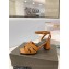 Saint Laurent Heel 6.5cm Tribute Sandals in Smooth Leather Brown