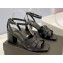 Saint Laurent Heel 6.5cm Tribute Sandals in Smooth Leather Black