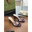 Gucci Heel 9cm Slide Sandals Purple with crystals Interlocking G 2023