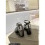 Saint Laurent Heel 6.5cm Tribute Sandals in Smooth Leather Black