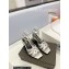 Saint Laurent Heel 6.5cm Tribute Sandals in Smooth Leather Silver