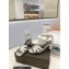 Saint Laurent Heel 6.5cm Tribute Sandals in Smooth Leather Silver