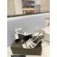 Saint Laurent Heel 6.5cm Tribute Sandals in Smooth Leather Silver