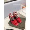 Saint Laurent Heel 6.5cm Tribute Sandals in Smooth Leather Red