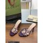 Gucci Heel 9cm Slide Sandals Purple with crystals Interlocking G 2023