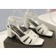 Saint Laurent Heel 6.5cm Tribute Sandals in Smooth Leather White