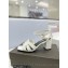 Saint Laurent Heel 6.5cm Tribute Sandals in Smooth Leather White