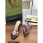 Gucci Heel 9cm Slide Sandals Purple with crystals Interlocking G 2023
