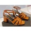 Saint Laurent Heel 6.5cm Tribute Sandals in Patent Leather Brown