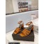 Saint Laurent Heel 6.5cm Tribute Sandals in Patent Leather Brown