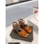 Saint Laurent Heel 6.5cm Tribute Sandals in Patent Leather Brown