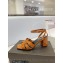 Saint Laurent Heel 6.5cm Tribute Sandals in Patent Leather Brown