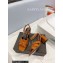 Saint Laurent Heel 6.5cm Tribute Sandals in Patent Leather Brown