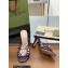 Gucci Heel 9cm Slide Sandals Purple with crystals Interlocking G 2023