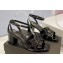 Saint Laurent Heel 6.5cm Tribute Sandals in Patent Leather Black