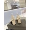 Saint Laurent Heel 6.5cm Tribute Sandals in Patent Leather Beige