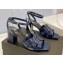 Saint Laurent Heel 6.5cm Tribute Sandals in Patent Leather Blue