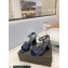 Saint Laurent Heel 6.5cm Tribute Sandals in Patent Leather Blue