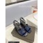 Saint Laurent Heel 6.5cm Tribute Sandals in Patent Leather Blue