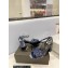 Saint Laurent Heel 6.5cm Tribute Sandals in Patent Leather Blue